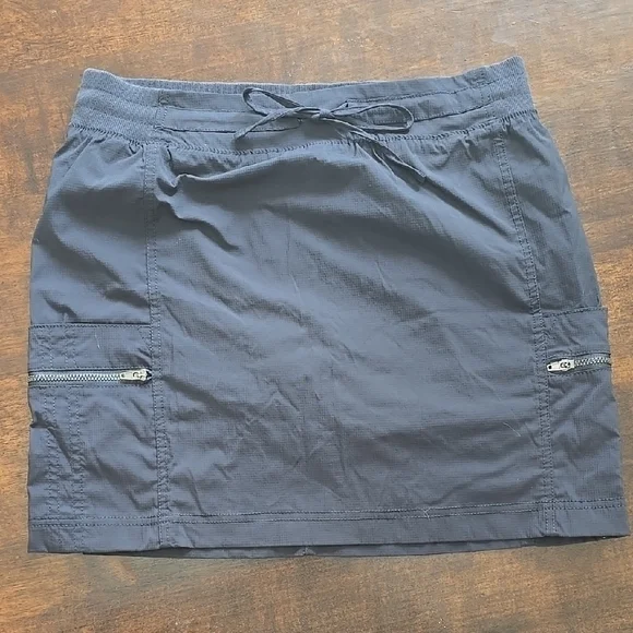 Te Verde Gray Mini Athletic Skirt with Tie Front - Picture 1 of 5